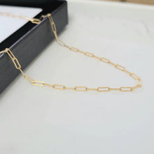Load image into Gallery viewer, 18K Small Paperclip Chain 18” Length