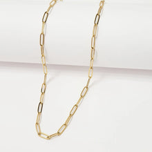 Load image into Gallery viewer, 18k Paperclip Necklace 16” Length