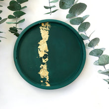 Load image into Gallery viewer, Round Green &amp; Gold Foil Tray

