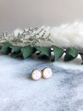 Load image into Gallery viewer, White Rose Gold Druzy Stud 8mm
