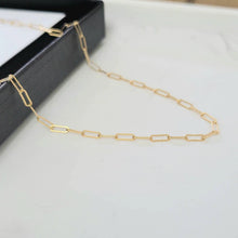 Load image into Gallery viewer, 18K Small Paperclip Chain 18” Length
