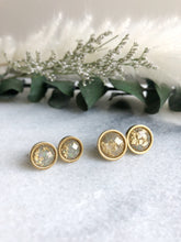 Load image into Gallery viewer, Grey Gold Foil Earring 10mm
