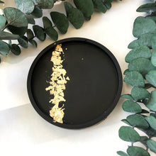 Load image into Gallery viewer, Round Black &amp; Gold Foil Tray
