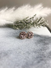 Load image into Gallery viewer, Rose Gold on Rose Gold Druzy Stud 8mm
