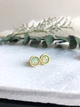 Load image into Gallery viewer, Mint Gold Foil Earrings 8mm
